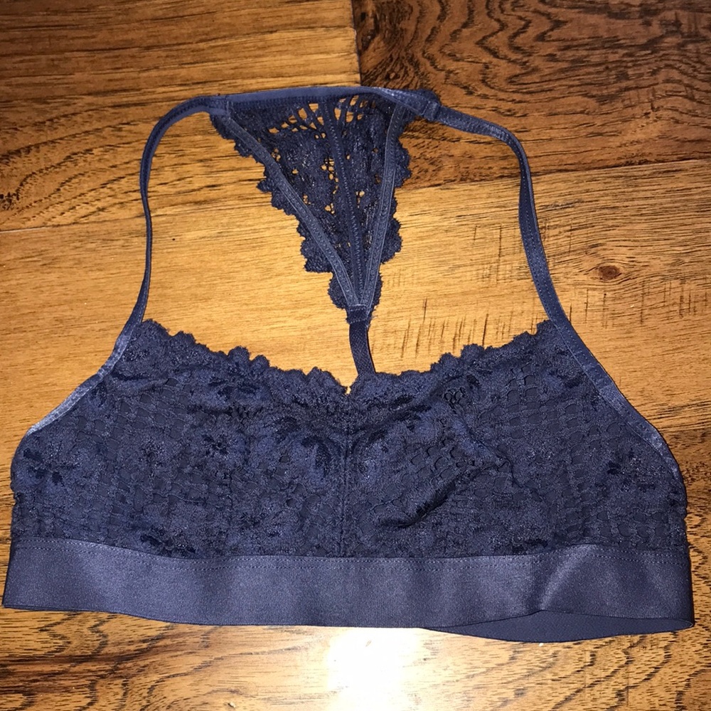 Aerie navy blue t back bralette size XS